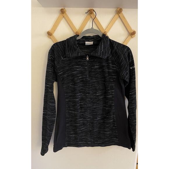 Columbia Sweatshirt Women's Medium Black Gray Glacial Fleece Pullover 1/4 Zip - Picture 2 of 10